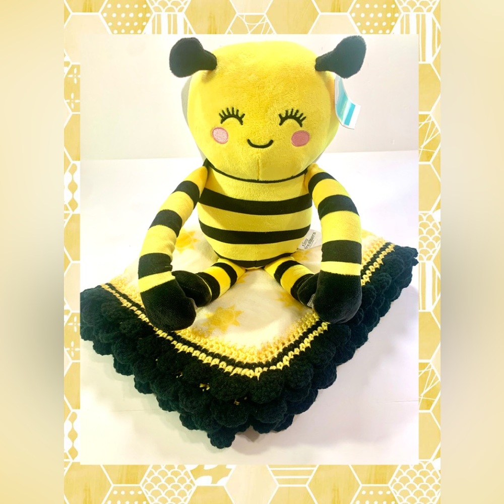 Busy Bee Crochet Baby Youth Blanket & Plush Gift Set